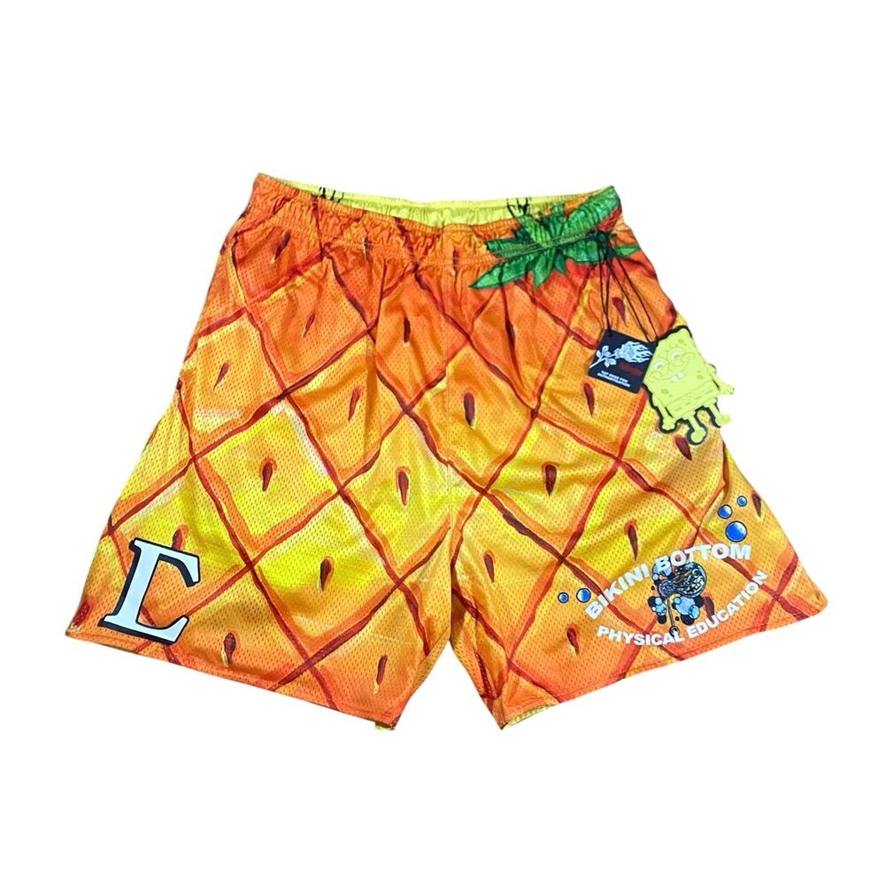 Civil Regime x SpongeBob Jellyfish Fields Reversible Pineapple Shorts NWT - M
